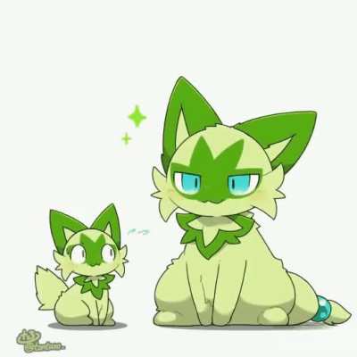 mini and life-sized Sprigatito!!!