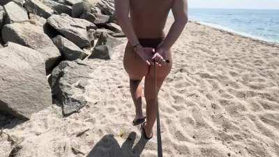 A normal day at the nudist beach with my boyfriend... I love it [domme]