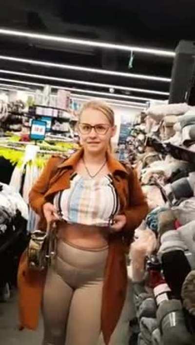 Well, this is me, a modest, shy, young housewife with huge boobs, and this is what my normal shopping for home looks like. Heh.