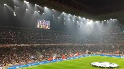 Champions League Anthem in San Siro vs RB Salzburg