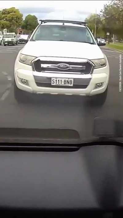 Idiot road rager sets off his own airbags