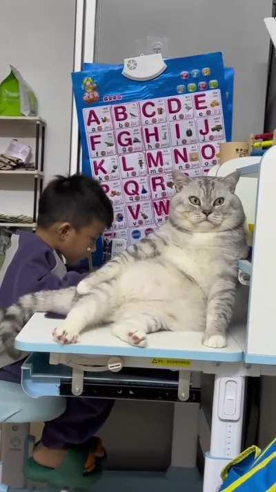 Jabba the Hutt making sure this kid is learning his Alphabet!