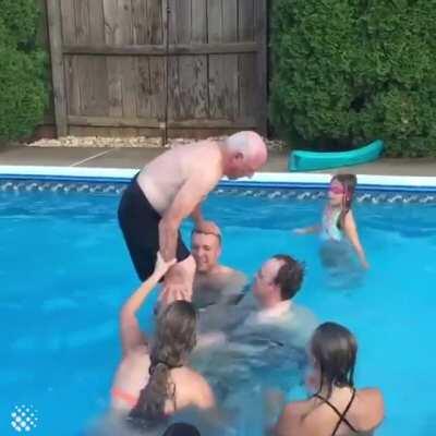 Grandpa wanted to do a backflip