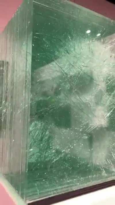 Amazingly artwork in cracked glass 