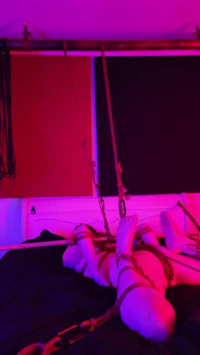 Redhead bedroom bondage
