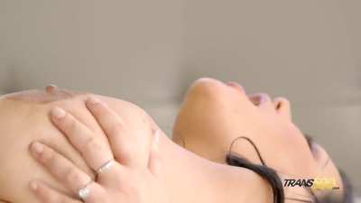 Jonelle descends upon Angelina's fat pussy 🐱like a ravenous beast, her tongue👅 lashing out to assault the slick folds of angelina's cunt . She dove in headfirst, burying her face between those thick thighs and feasting on Angelina's juices like a starving