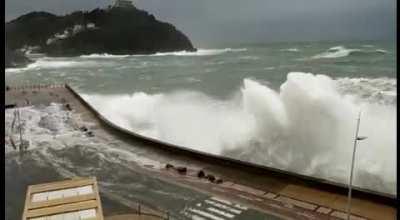 Big waves hitting Asturias (Spain)