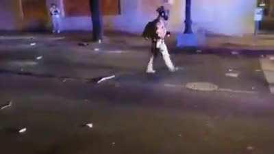 Portland “police” caught shouting “LEAVE NO EVIDENCE BEHIND” as they pick ammunition rounds up from the ground. Earlier in the protests, police were seen picking up tear gas canisters to hide how much they have been gassing protestors.