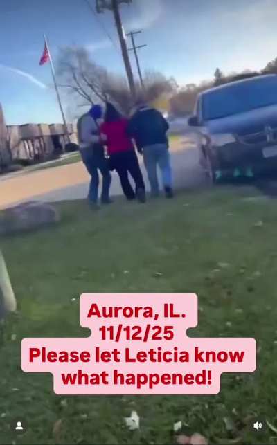 ICE in Aurora, IL abducted a women on her way to work today. The agents also steal her car and prevented her from giving all her information to worried neighbors.