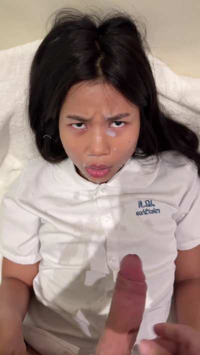 Huge cumshot after school in my uniform