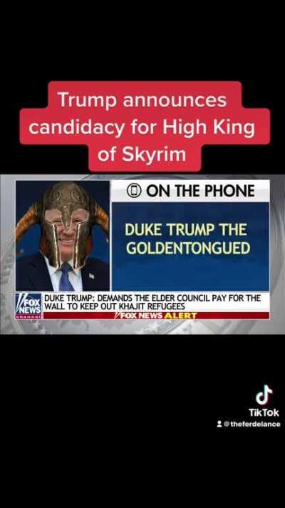 Trump announces his candidacy for High King of Skyrim