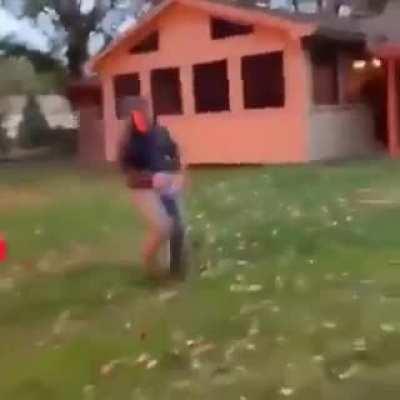 That was close, but he can laugh about it now...