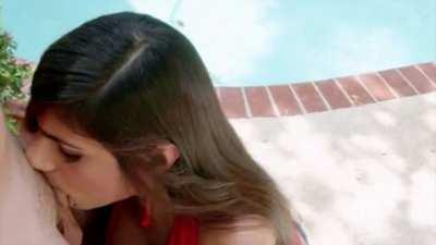 Determined to get it all the way down her throat