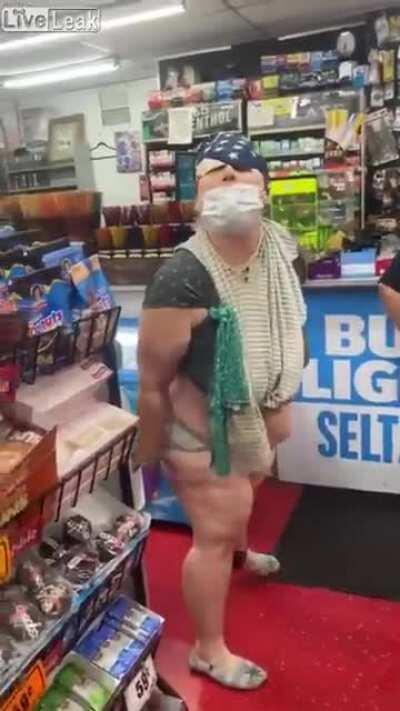 Big racist baby in diapers goes shopping. WARNING racist language!