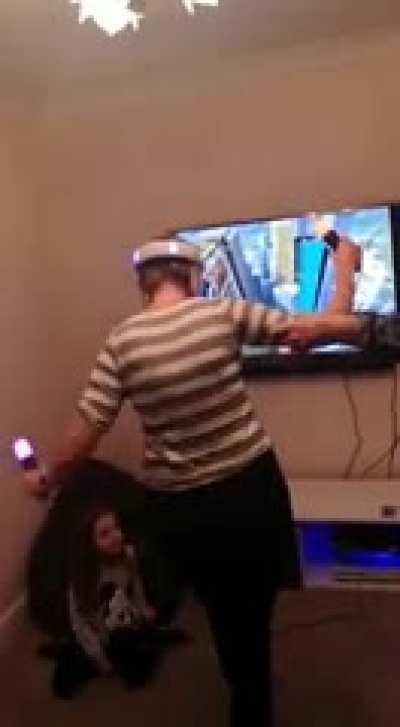 When you teach not so tech savvy people to play with VR