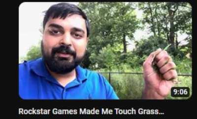 Gamer touches grass