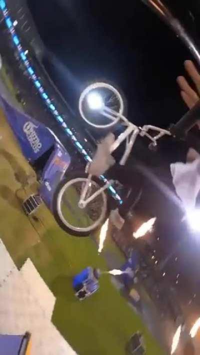 HMR while we do a side by side nothing front bike flip