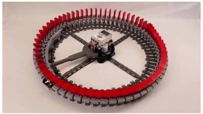 An infinite Lego domino ring!