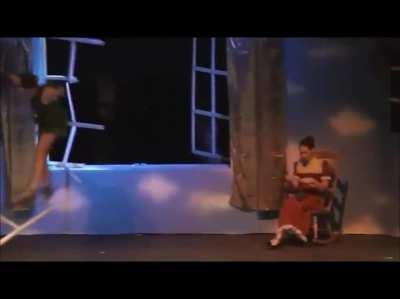 Peter Pan flying in through the window