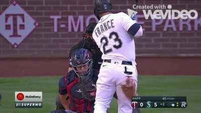 Mariners TV crew say Ty France is close to tying a record for getting Hit By a Pitch who is then Hit By a Pitch