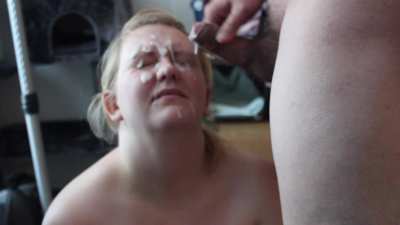 Insane messy load all over my face. so much thick cum