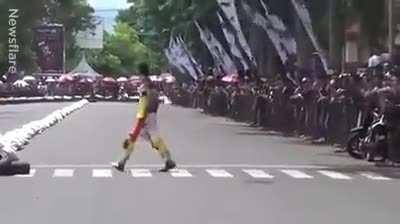 Sweet revenge for getting kicked out of a race on purpose