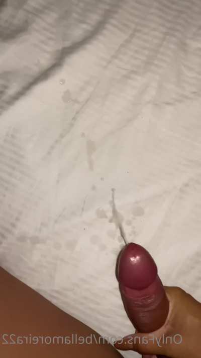 I love watching my cum shoot out when a guy fucks me from behind like this