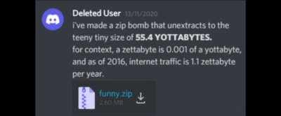 Deleted User, deployer of zip bombs