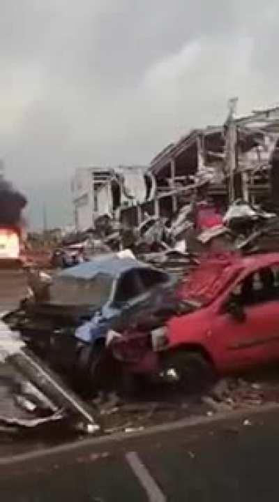 Aftermath of Tornado in Hodonín, Czech Republic.