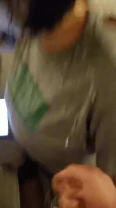 He cums on her clothes while she talks on the phone