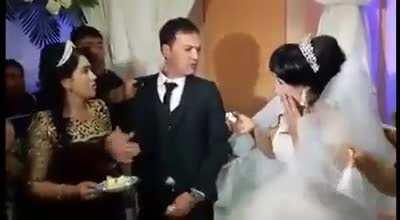 Bride exposes true color of her husband during wedding.
