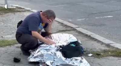 Mykolayv this afternoon, cluster bombed by Russians. Russia is a terrorist state