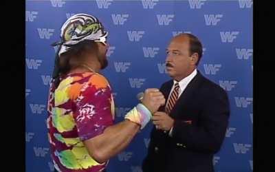 Mean Gene having an interview with 