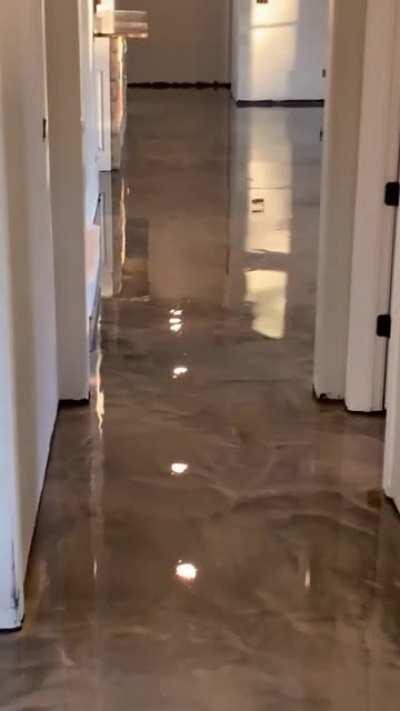 Metallic Epoxy floors 🔥 put down in a 2500 sft ranch home yesterday 🙌🏻