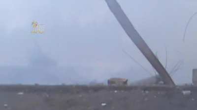 FSA IED attack on a speeding Syrian Army BMP-1 in the al-Huwaiqa Neighborhood, Deir ez-Zor - 1/12/2013