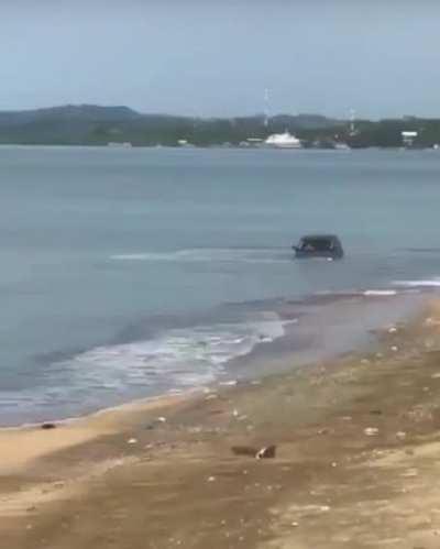 Driving on the shore line