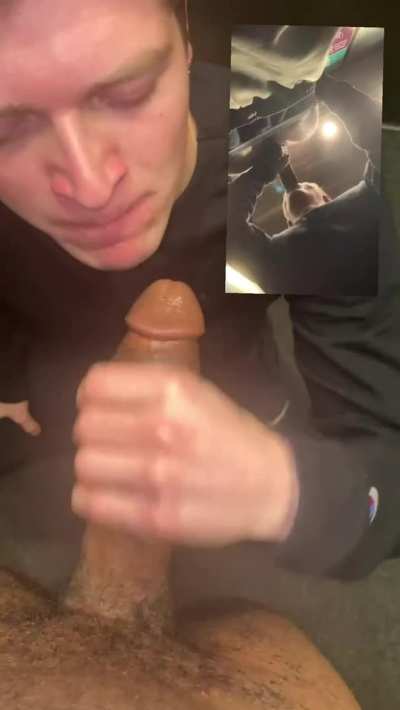 Throat training my college sissy in the elevator before our next class