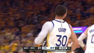 [Highlight] Steph Curry with a ridiculous step-back shot over Davion Mitchell!