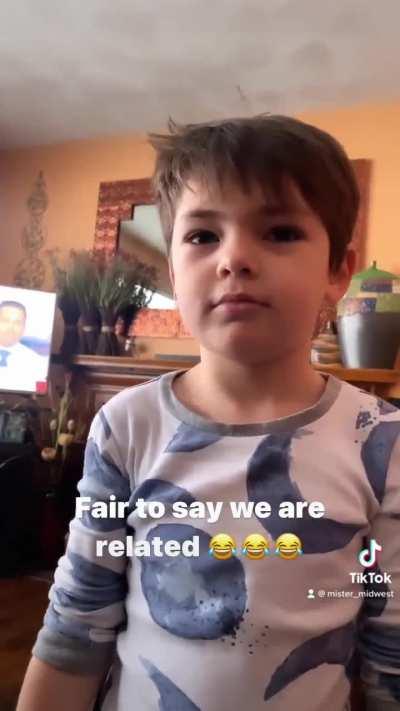 My little dude usin the ol noggin