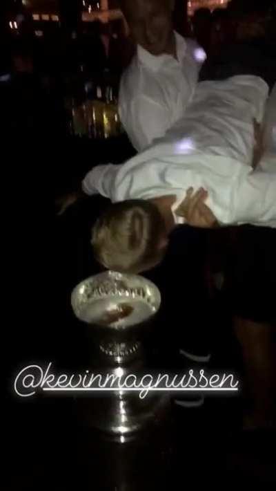 [OT] KMag, upside down, drinking from the Stanley Cup