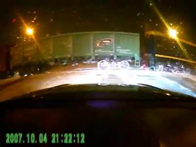 Train hits Russian Tanker (warning loud)