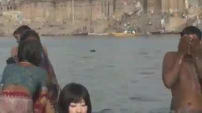 JAV girl goes nude in Varanasi, India