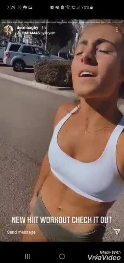 Great view of tits in white crop top