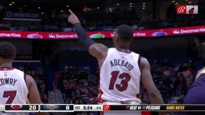 [Highlight] Bam Adebayo masterfully guards two players at once in the pick and roll