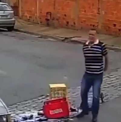 Cold beer ...on the floor. Twice.