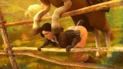 horse with big thick cock fucking yennifer's ass hard (lerico213)