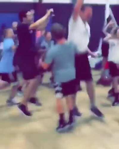 Principal drained a full-court shot with the entire student body watching