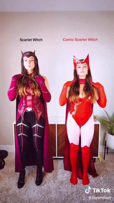 Comic and MCU Scarlet Witch Duo
