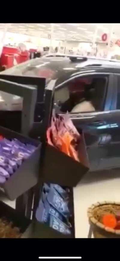 Guy drives his car into Target store, Hammond LA