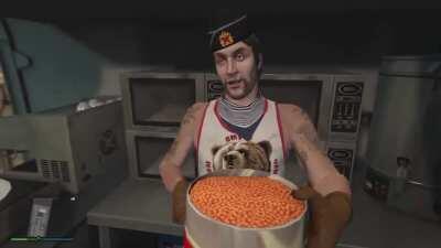 Pls add the option to accept his beans, he looks so happy when offering to you :(